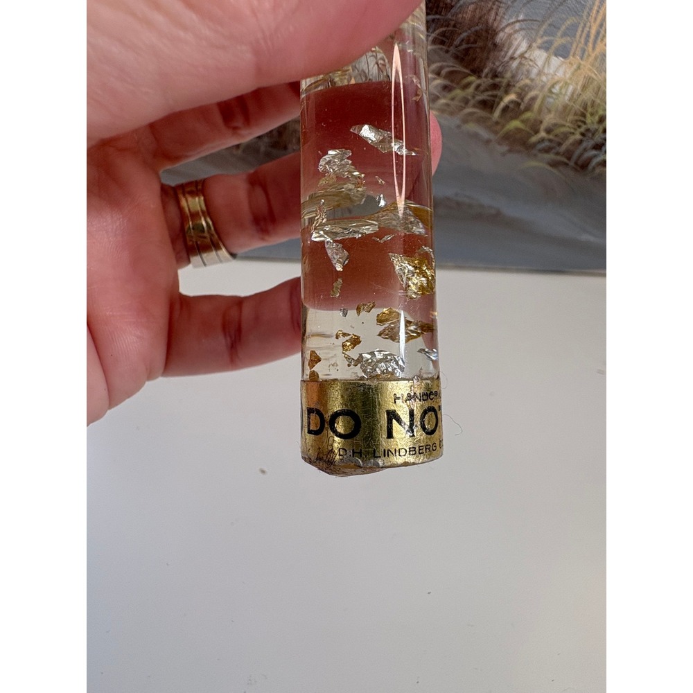 Vintage D.H. Lindberg Handcrafted Gold Silver Flake Acrylic Taper Candle 10.5" - Picture 4 of 10